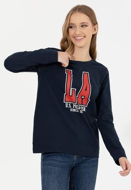 Kadın Lacivert Bisiklet Yaka Sweatshirt - 50260878005