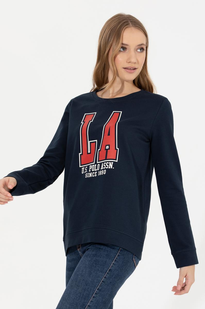 Kadın Lacivert Bisiklet Yaka Sweatshirt