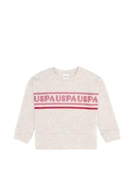 Çocuk Bej Melanj Bisiklet Yaka Sweatshirt - 50256180020