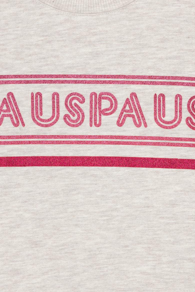 Çocuk Bej Melanj Bisiklet Yaka Sweatshirt - 50256180020