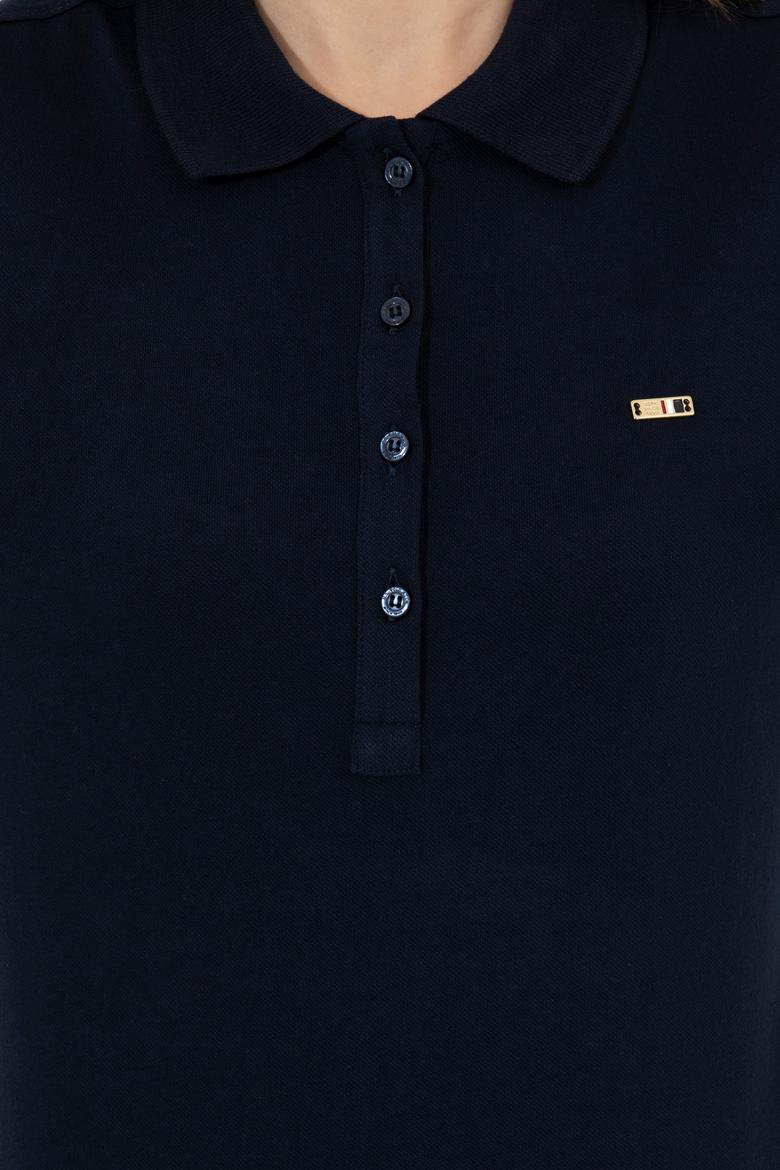 Kadın Lacivert Basic Polo Yaka Sweatshirt - 50261237024