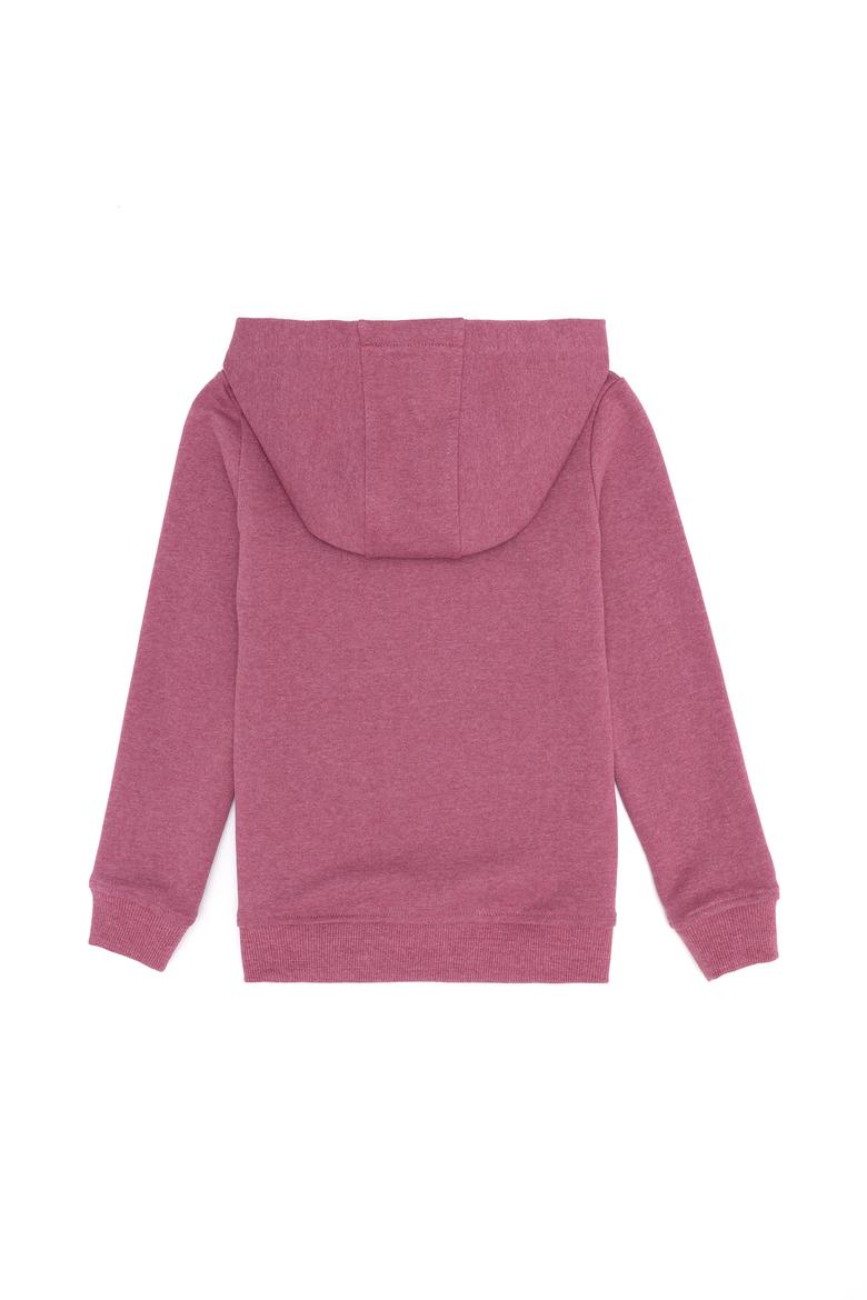 Çocuk Koyu Pembe Kapüşonlu Sweatshirt - 50253779056