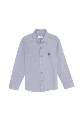 Erkek Çocuk Gri Uzun Kollu Basic Gömlek - 50254280073