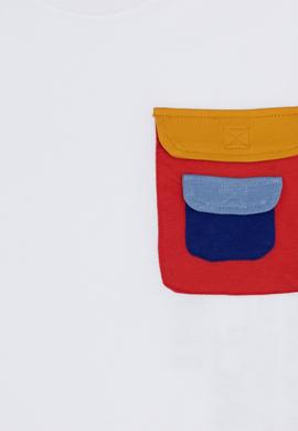 Çocuk Beyaz Bisiklet Yaka Tişört - 50247017004