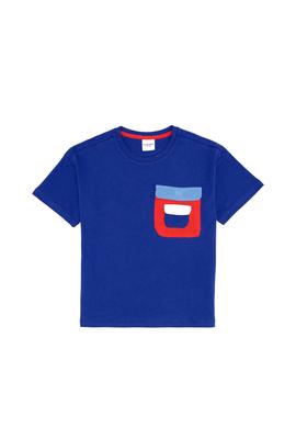 Çocuk Mavi Bisiklet Yaka Tişört - 50247017037