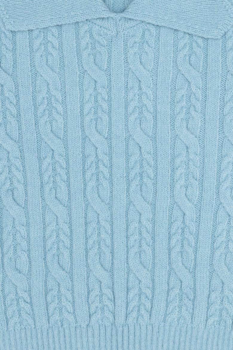 Kız Çocuk Mavi Bebe Yaka Kazak - 50254139022