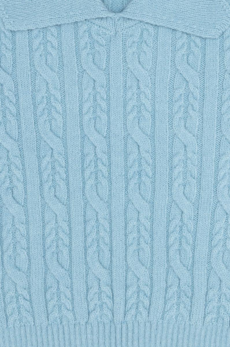 Kız Çocuk Mavi Bebe Yaka Kazak