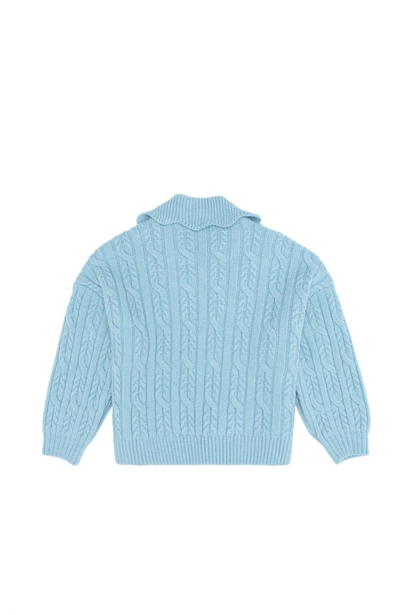 Kız Çocuk Mavi Bebe Yaka Kazak