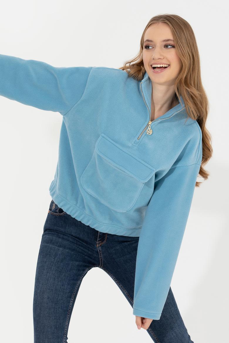 Kadın Mavi Sweatshirt - 50254449018