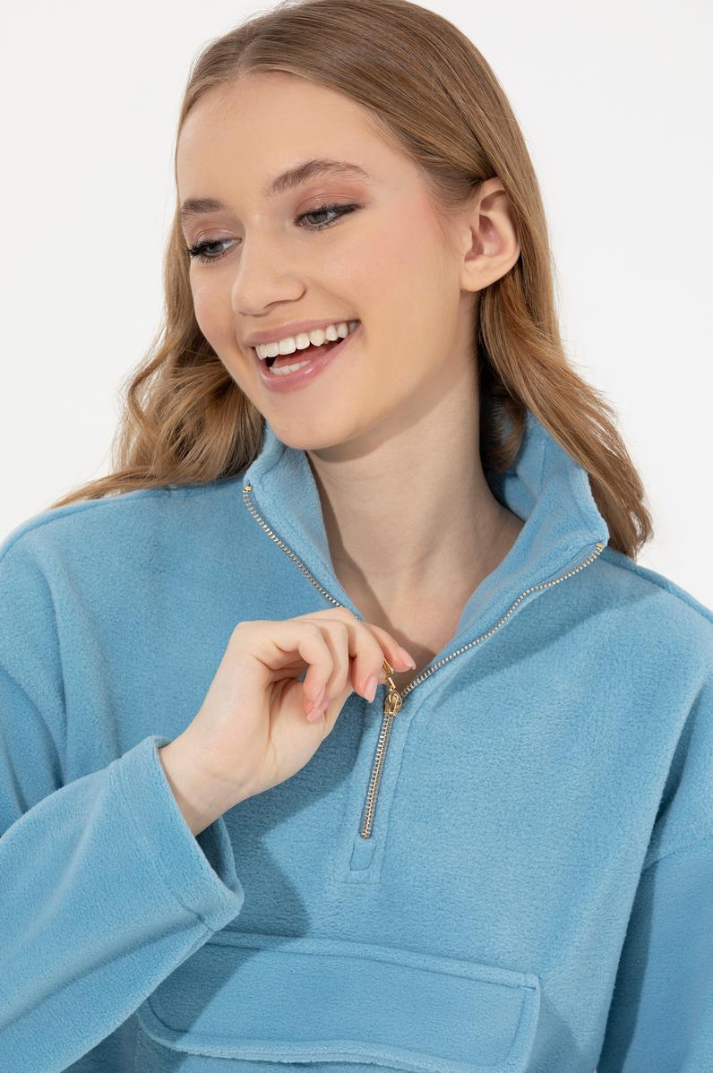 Kadın Mavi Sweatshirt