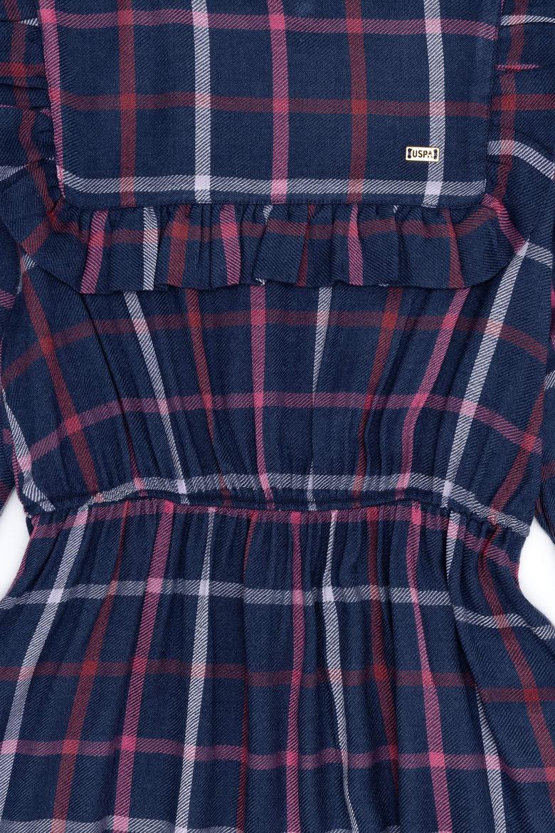 Kız Çocuk Lacivert Dokuma Elbise - 50253788003