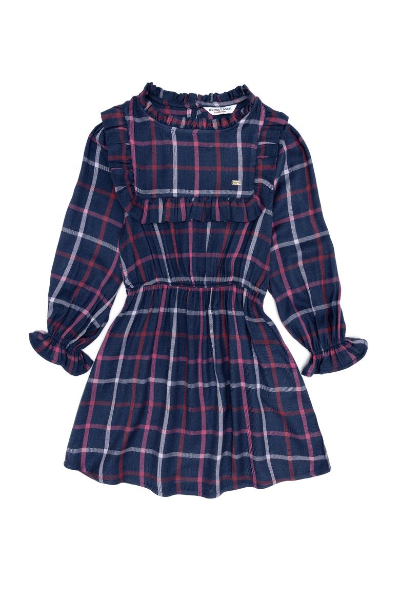 Kız Çocuk Lacivert Dokuma Elbise