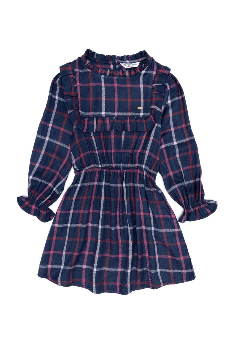 Kız Çocuk Lacivert Dokuma Elbise