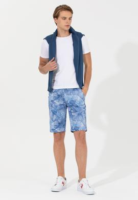 Erkek Mavi Dokuma Bermuda Capri - 50198882009