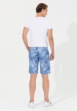 Erkek Mavi Dokuma Bermuda Capri - 50198882009