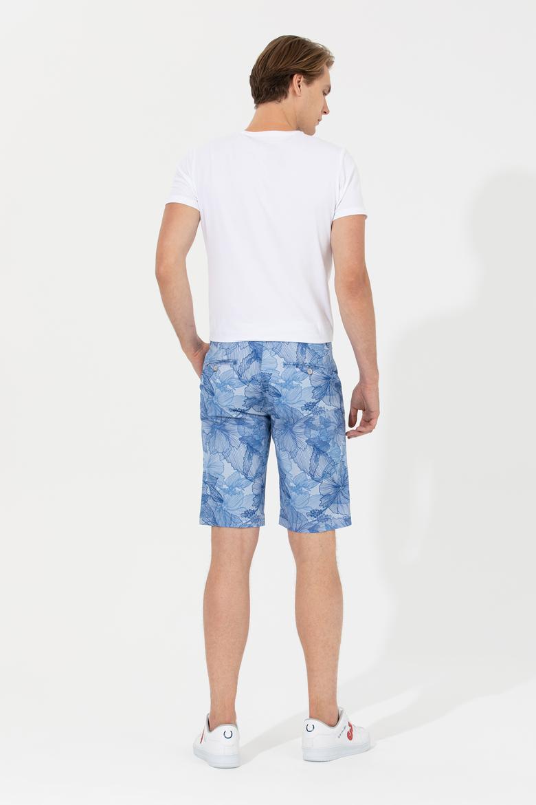 Erkek Mavi Dokuma Bermuda Capri - 50198882009