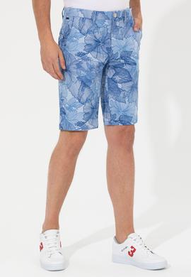 Erkek Mavi Dokuma Bermuda Capri - 50198882009