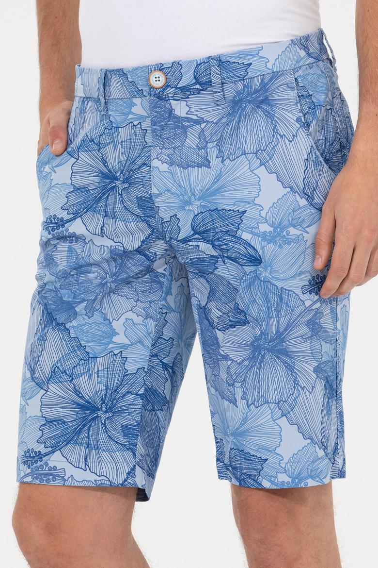 Erkek Mavi Dokuma Bermuda Capri - 50198882009
