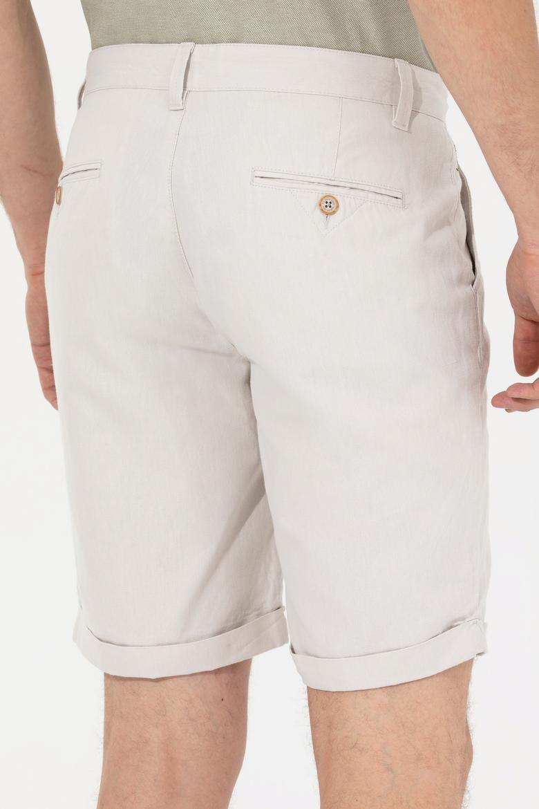 Erkek Gri Dokuma Bermuda Capri - 50198873040