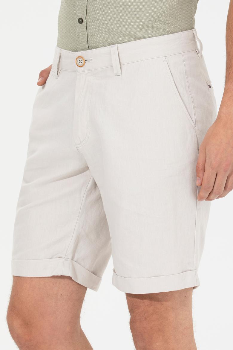 Erkek Gri Dokuma Bermuda Capri - 50198873040