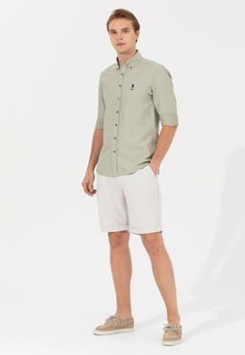 Erkek Gri Dokuma Bermuda Capri - 50198873040