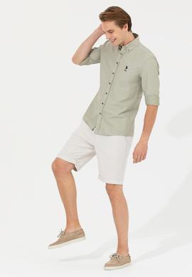 Erkek Gri Dokuma Bermuda Capri - 50198873040