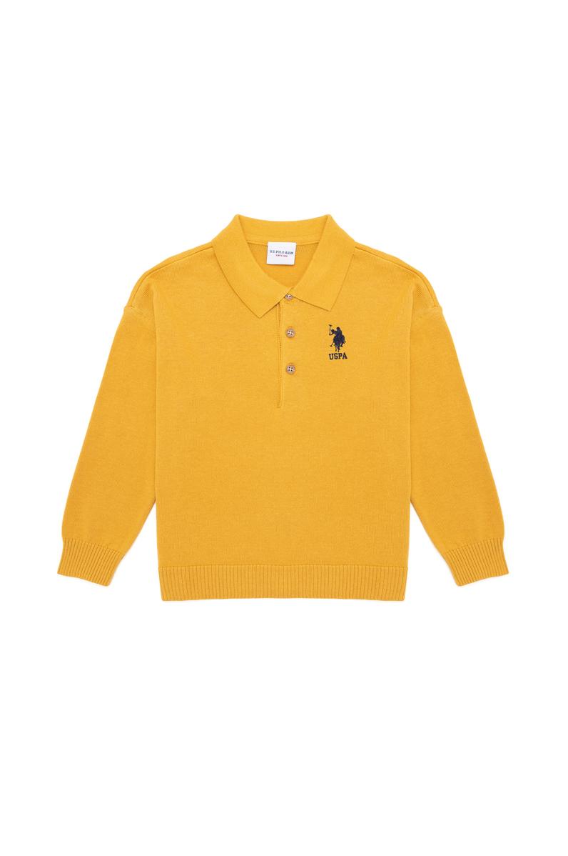 Erkek Çocuk Safran Polo Yaka Kazak