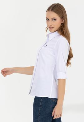Kadın Beyaz Uzun Kollu Basic Gömlek - 50261431005