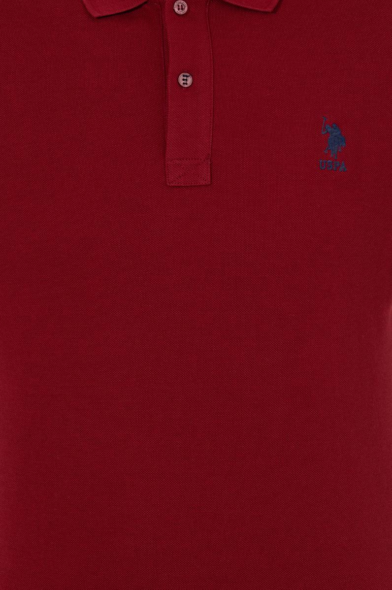 Erkek Plum Polo Yaka Basic T-Shirt