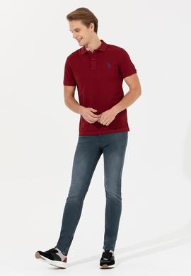 Erkek Plum Polo Yaka Basic T-Shirt - 50249153400