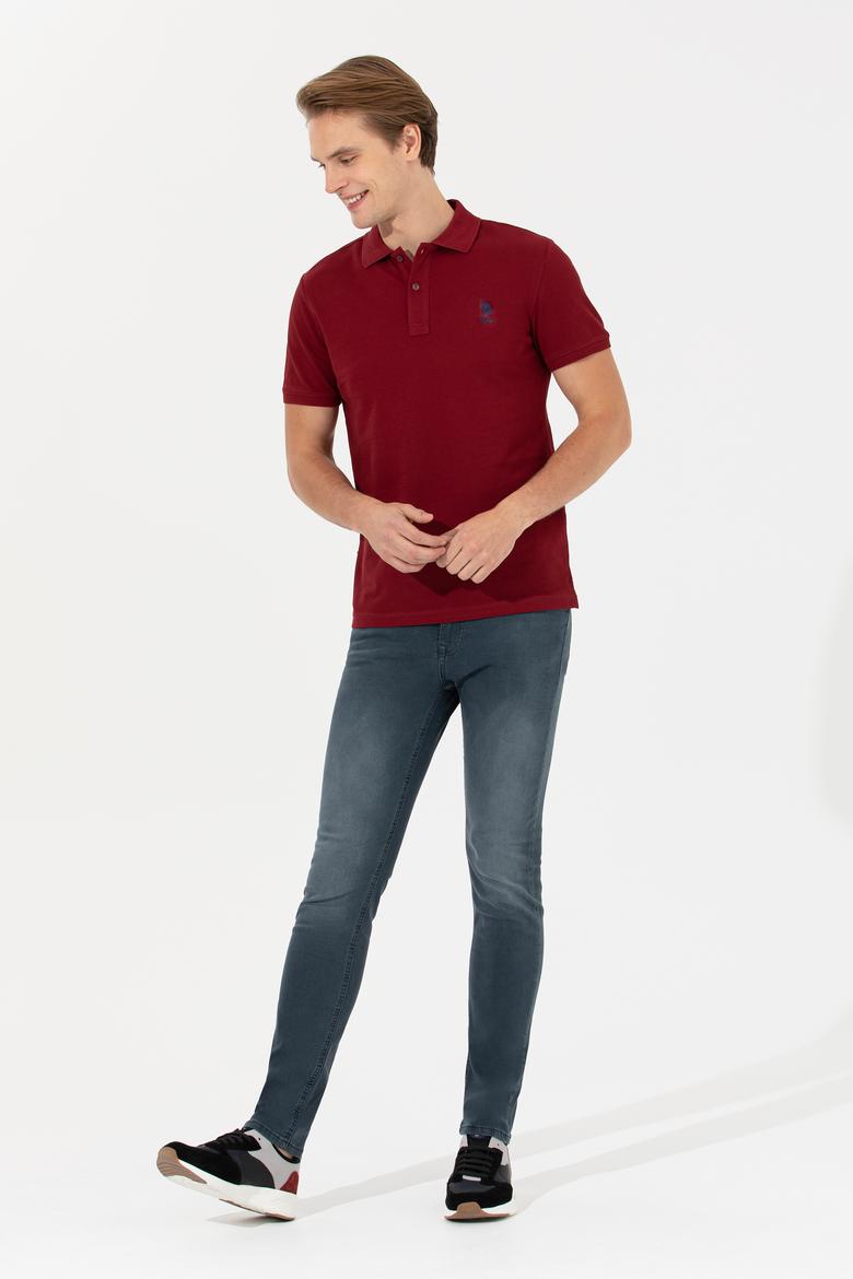 Erkek Plum Polo Yaka Basic T-Shirt - 50249153400