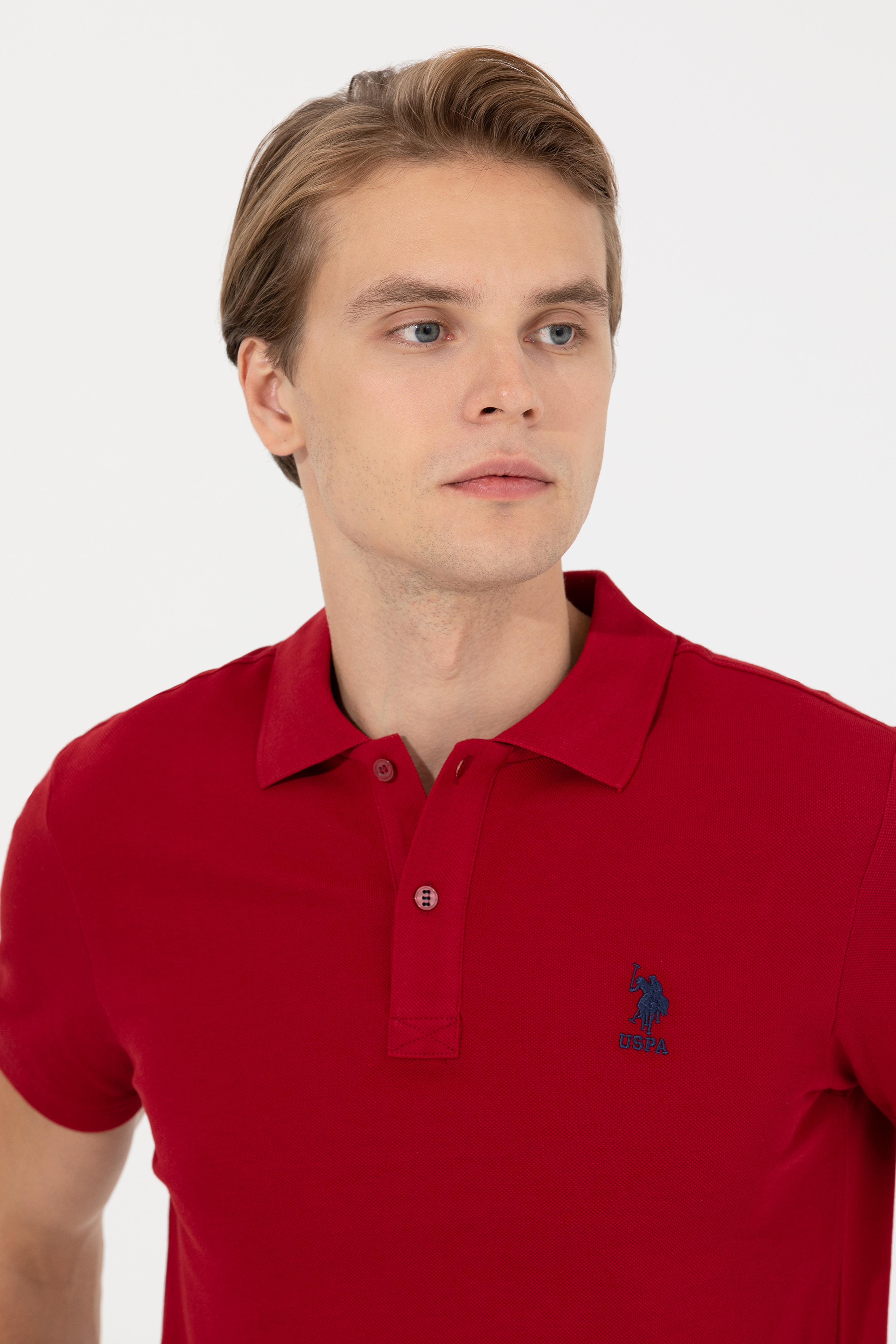 Erkek Bordo Basic Polo Yaka Tişört