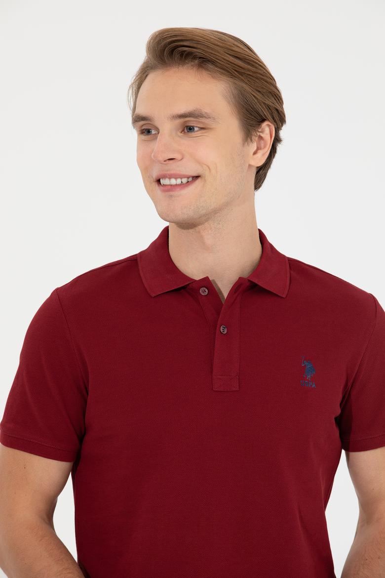 Erkek Plum Polo Yaka Basic T-Shirt - 50249153400