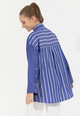 Kadın Mavi Uzun Kollu Gömlek - 50254560003