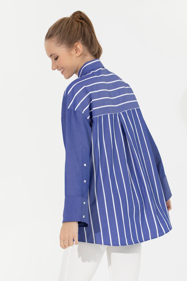 Kadın Mavi Uzun Kollu Gömlek - 50254560003