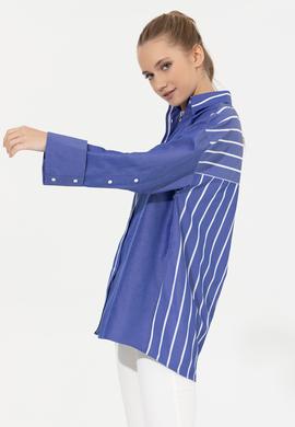 Kadın Mavi Uzun Kollu Gömlek - 50254560003