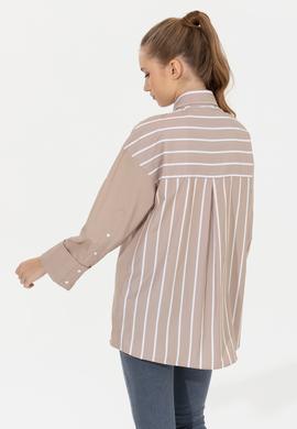 Kadın Bej Uzun Kollu Gömlek - 50254560012