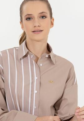 Kadın Bej Uzun Kollu Gömlek - 50254560012