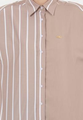 Kadın Bej Uzun Kollu Gömlek - 50254560012