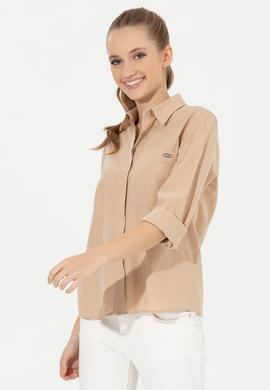 Kadın Kum Uzun Kollu Gömlek - 50251872020