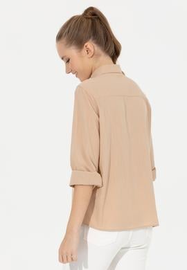 Kadın Kum Uzun Kollu Gömlek - 50251872020