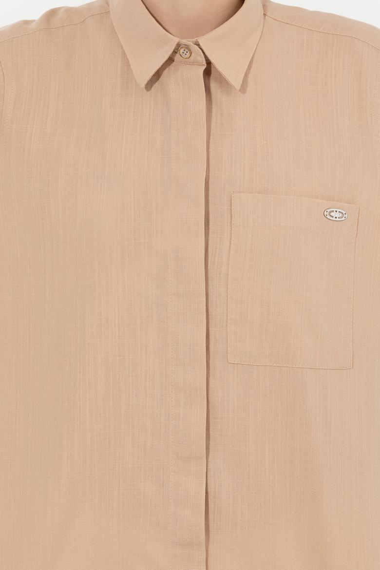 Kadın Kum Uzun Kollu Gömlek - 50251872020