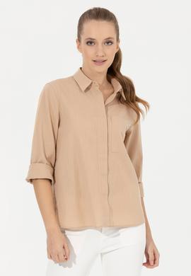 Kadın Kum Uzun Kollu Gömlek - 50251872020