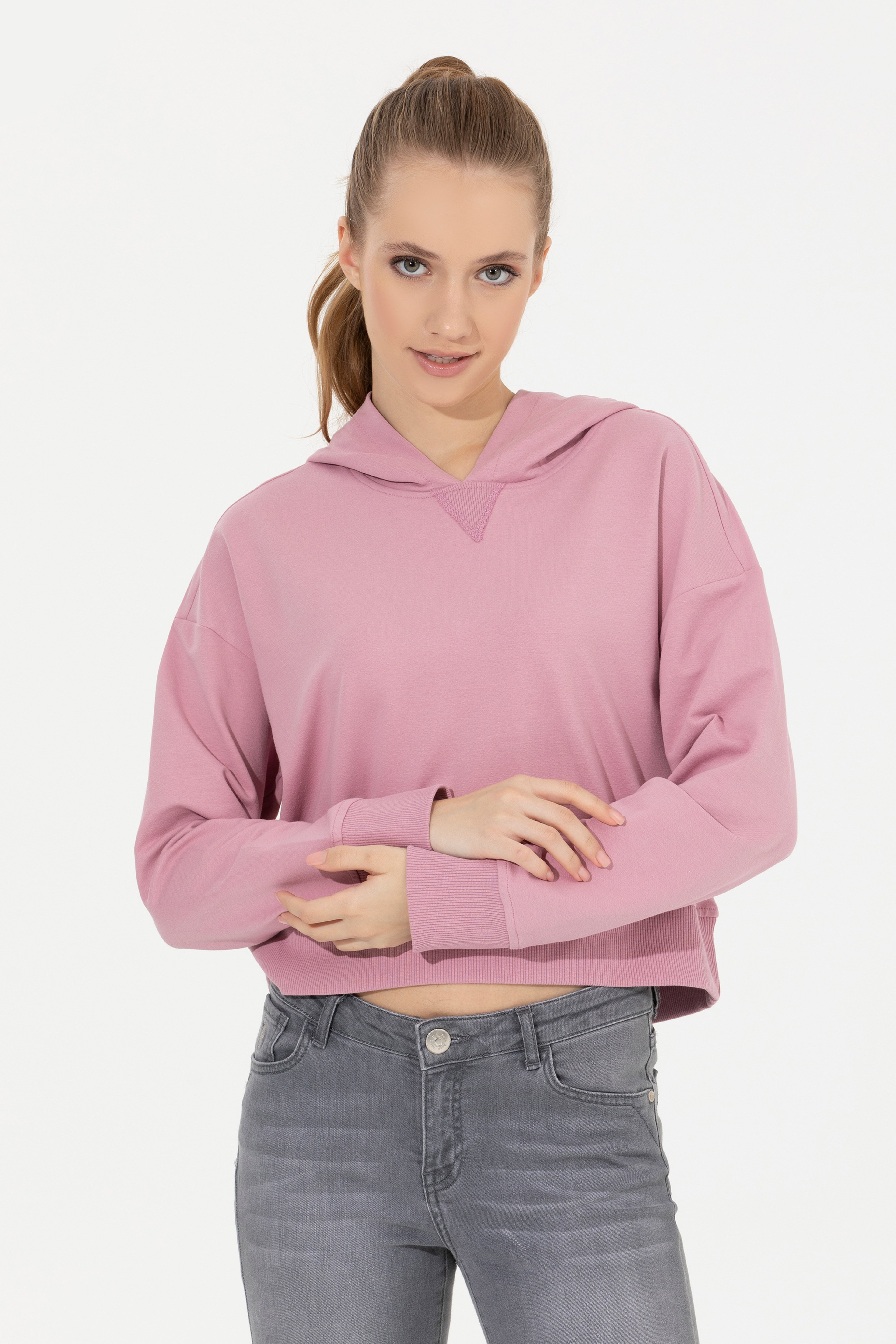 Kadın Manolya Kapüşonlu Sweatshirt - Image 4