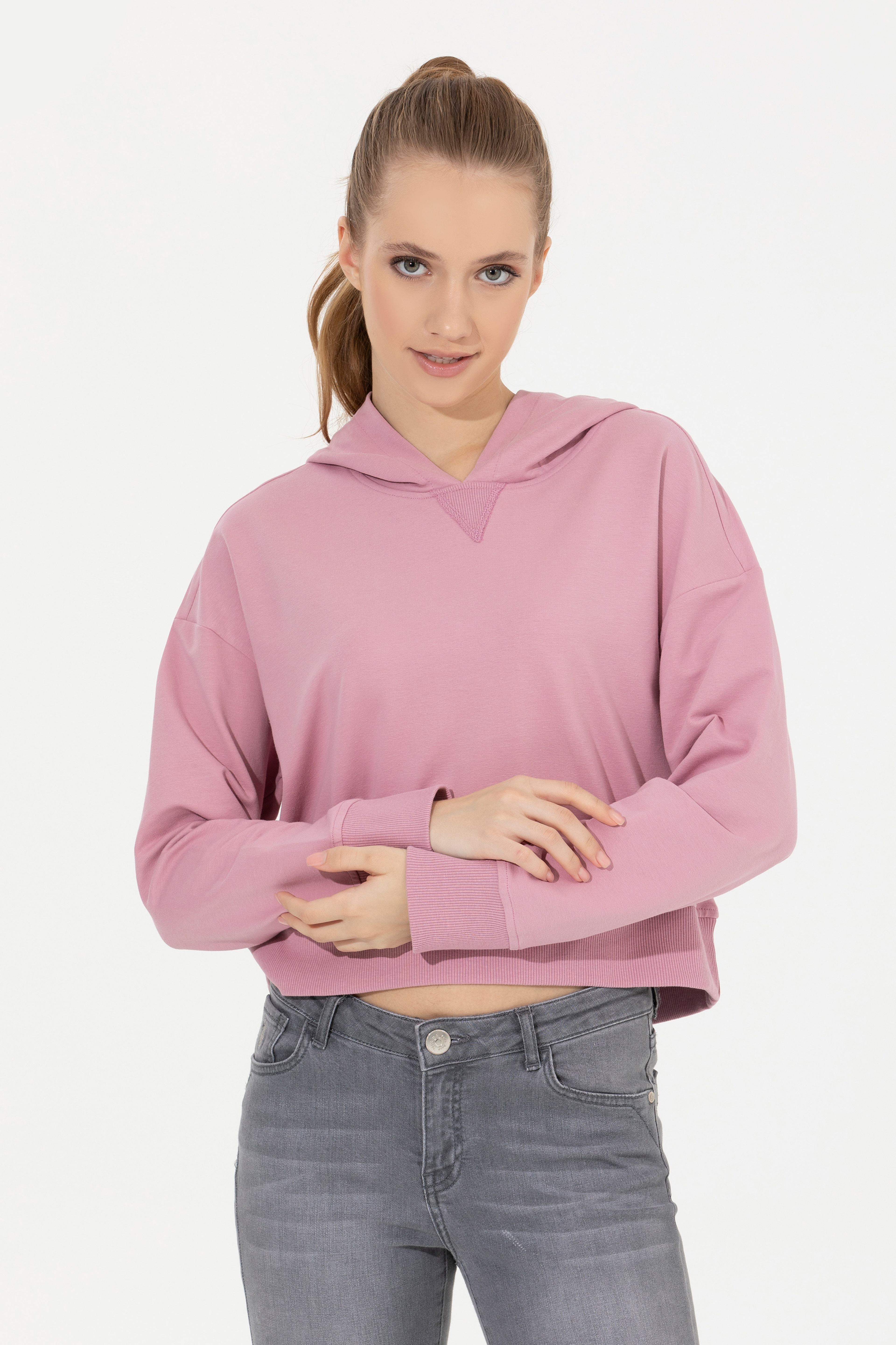 Kadın Manolya Kapüşonlu Sweatshirt