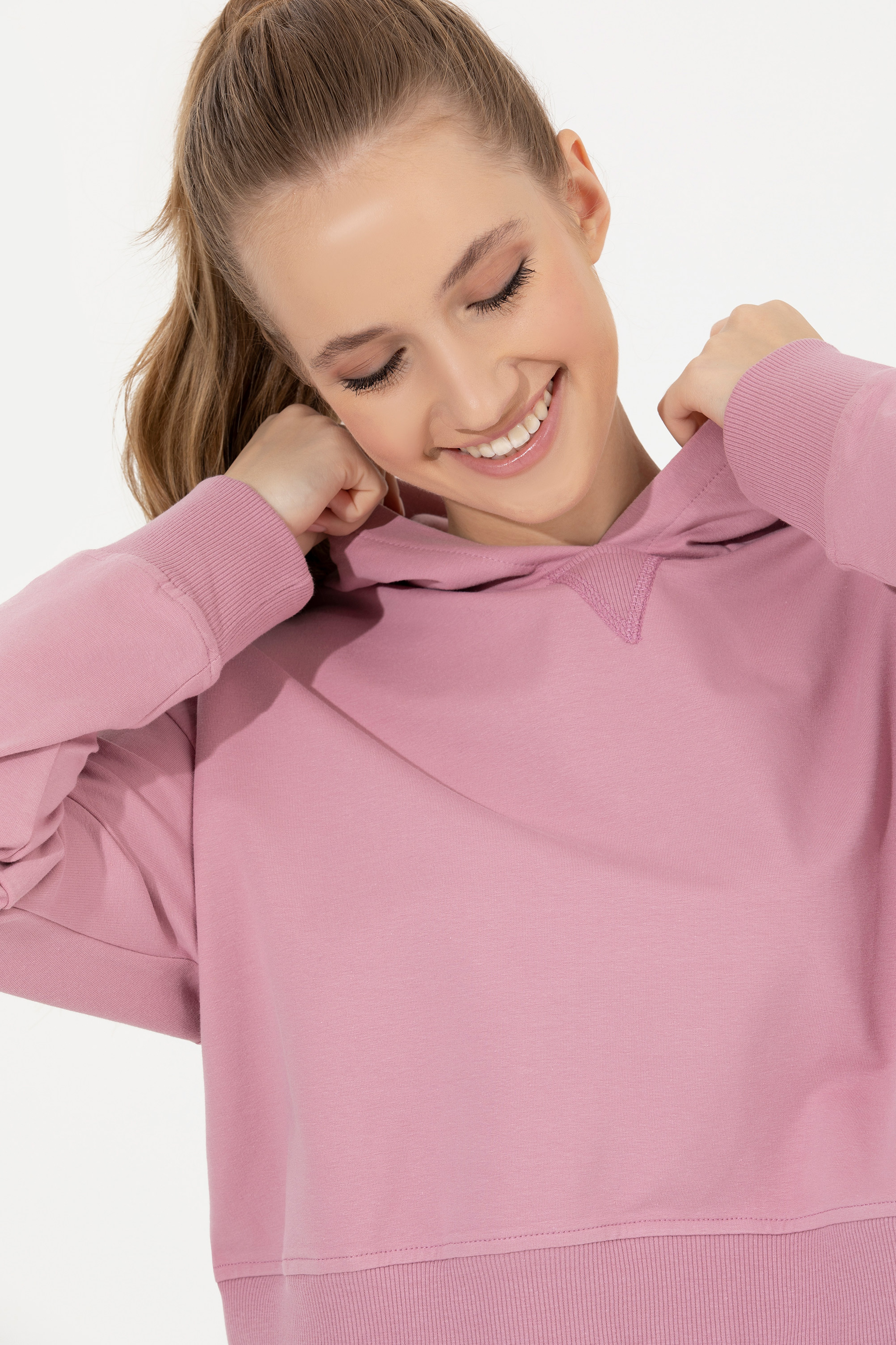 Kadın Manolya Kapüşonlu Sweatshirt - Image 2