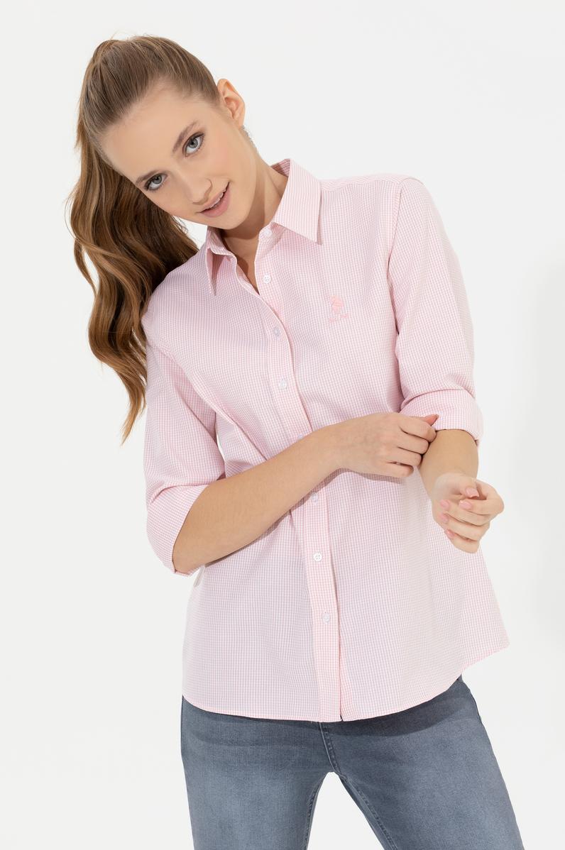 Kadın Pembe Gömlek Uzunkol