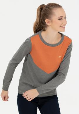 Kadın Gri Melanj Kazak - 50253070011