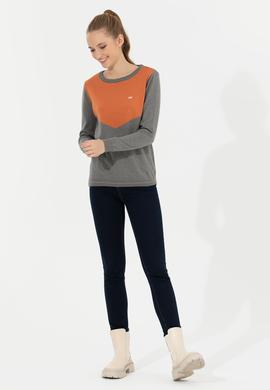 Kadın Gri Melanj Kazak - 50253070011