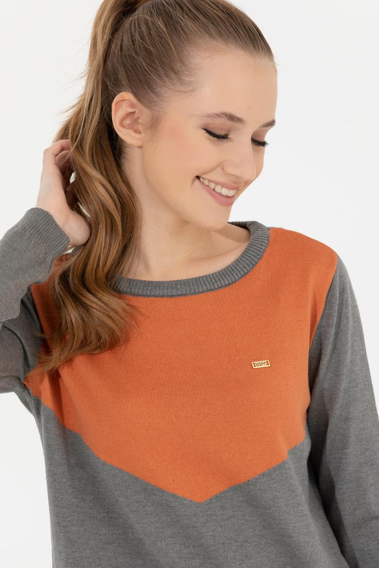 Kadın Gri Melanj Kazak - 50253070011